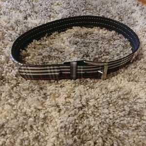 Plaid faux leather stud belt